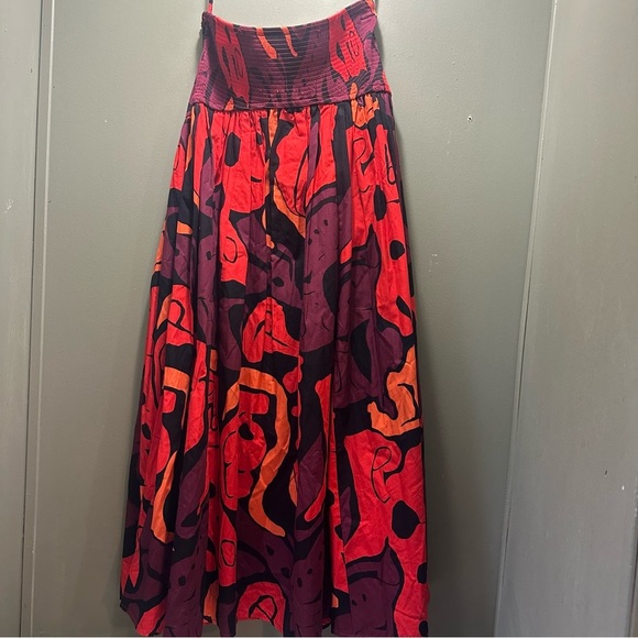 Vibrant Abstract Maxi Skirt in Red and Purple - Picture 12 of 12